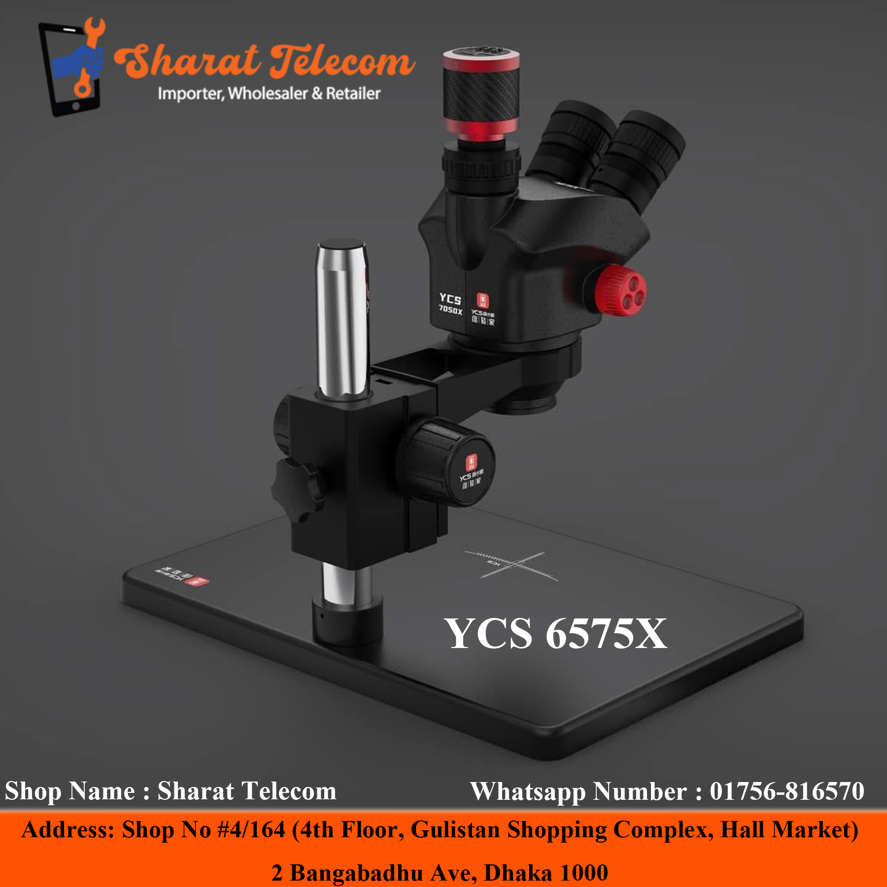 YCS 7050X Microscope 7X-50X 4K Camera with Big Aluminum Alloy Base - Sharat Telecom
