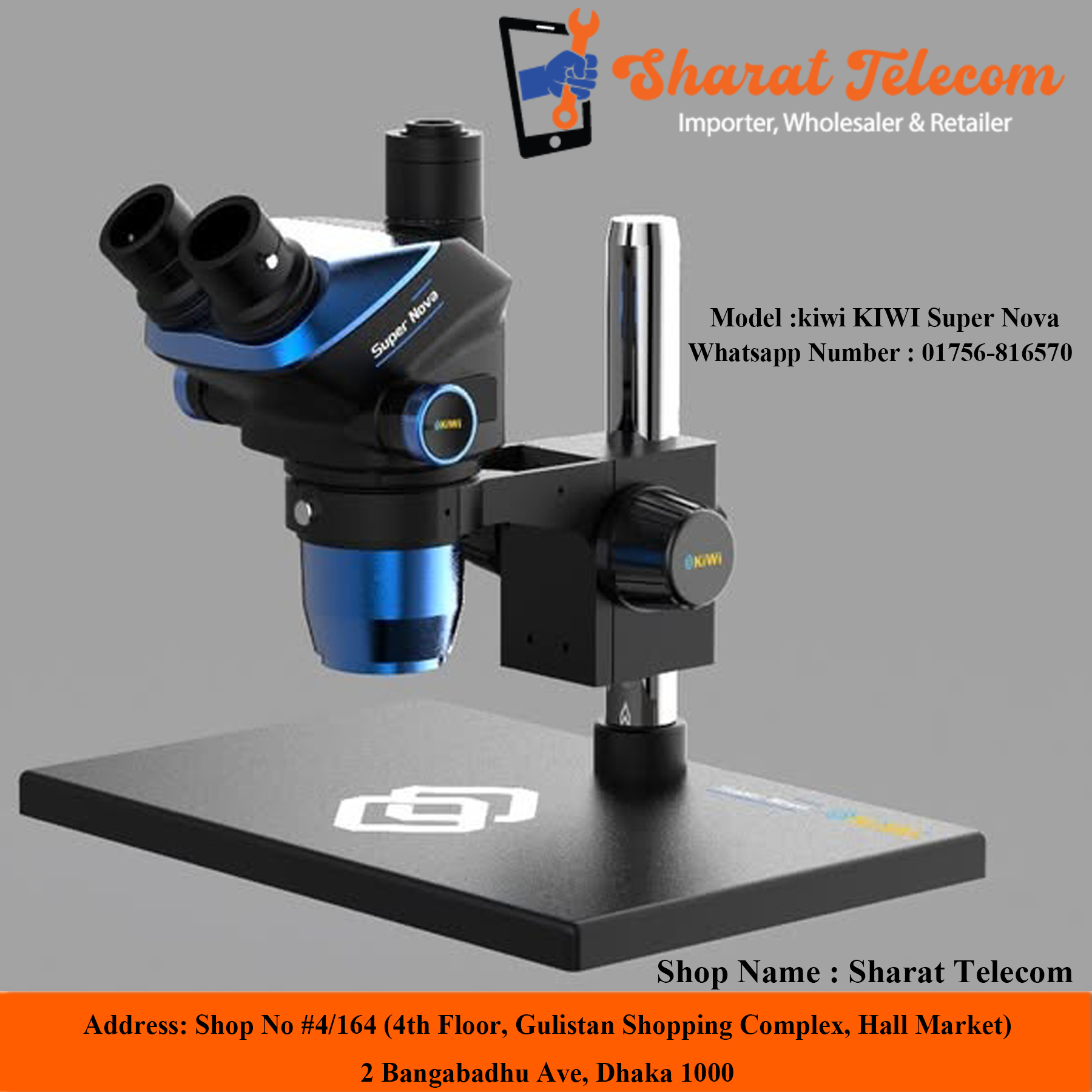 KIWI Super Nova trinocular Microscope Magnification with High Quality
