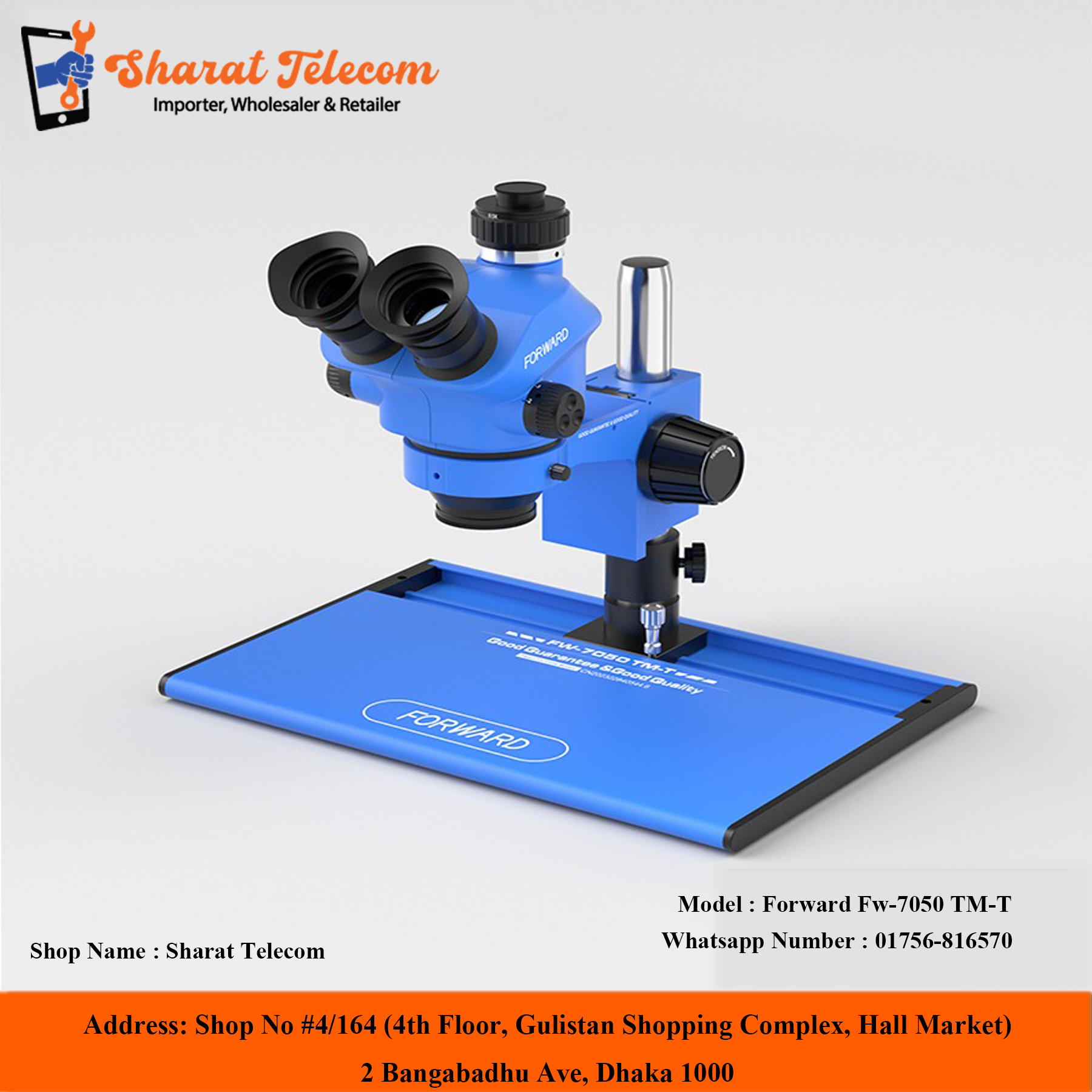 Forward Fw-7050 TM-T TRINOCULAR STEREO MICROSCOPE SYNCHRONOUS ZOOM Best Quality
