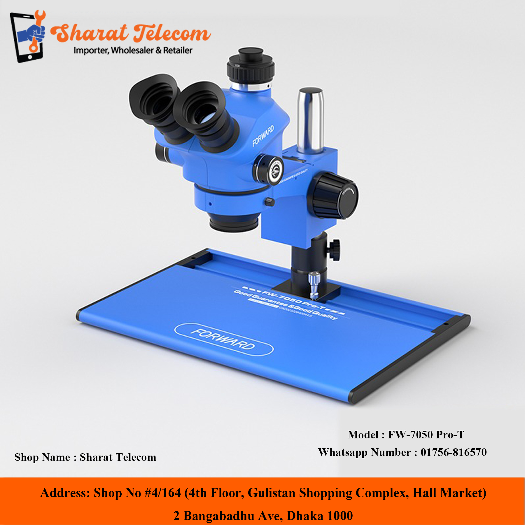 FW-7050 Pro-T Maintain RINOCULAR STEREO MICROSCOPE Equipment With 0-5X Lens Best Quality