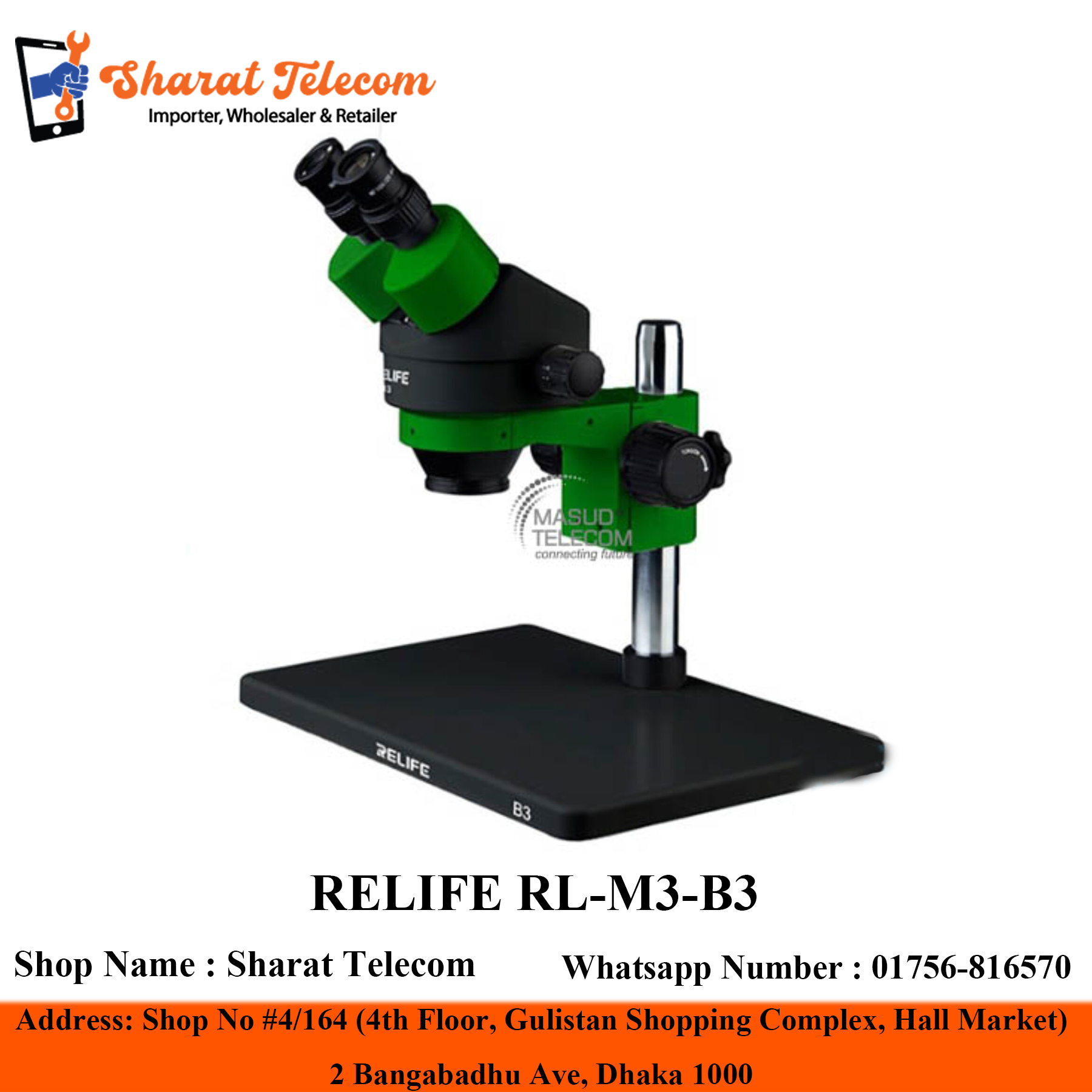 RELIFE RL-M3-B3 Binocular Trinocular Stereo Microscope Matched HDMI With Best Quality Camera