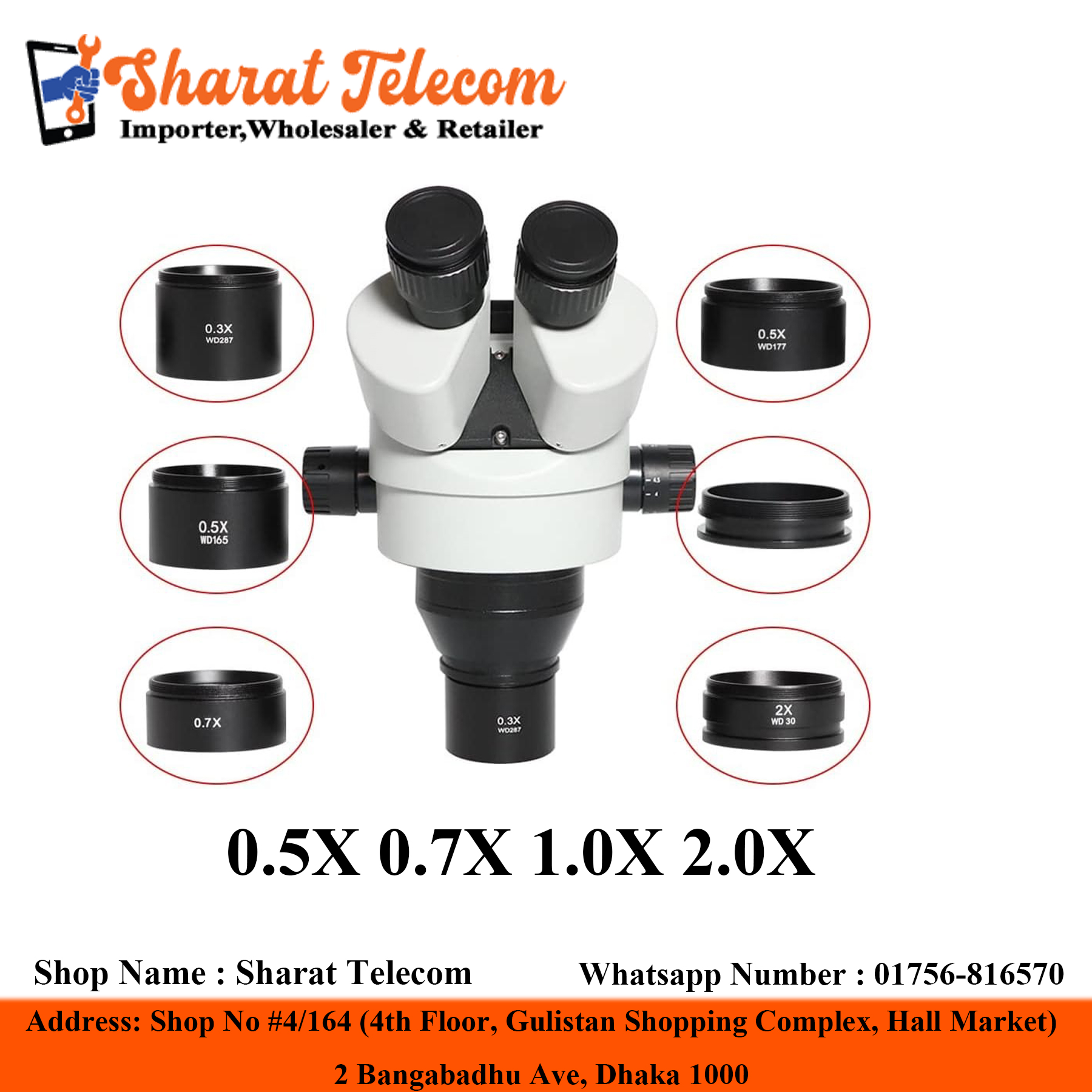0.5X 0.7X 1.0X 2.0X bjects Lens Microscope Camera Trinocular Stereo Zoom