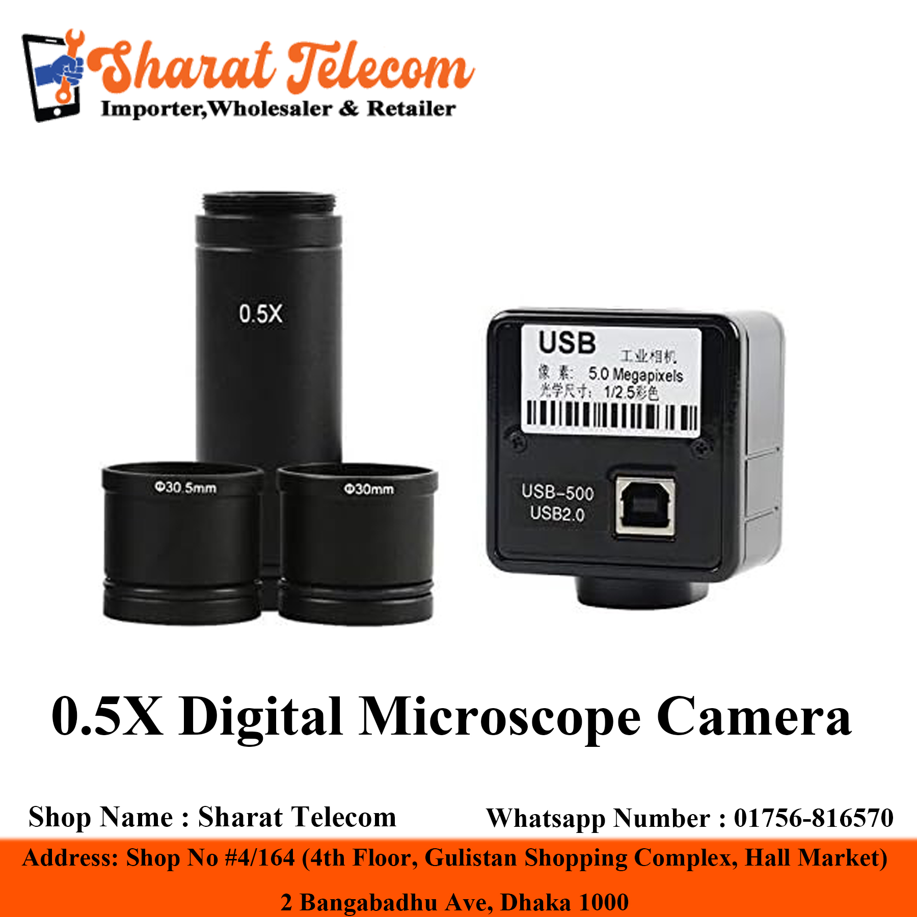 0.5X Digital Microscope Camera Objective Lens for Changing View