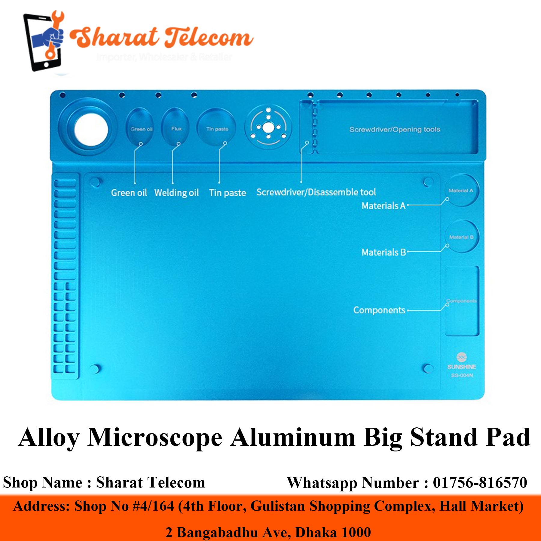 Alloy Microscope Aluminum Big Stand Pad Repairing Tools