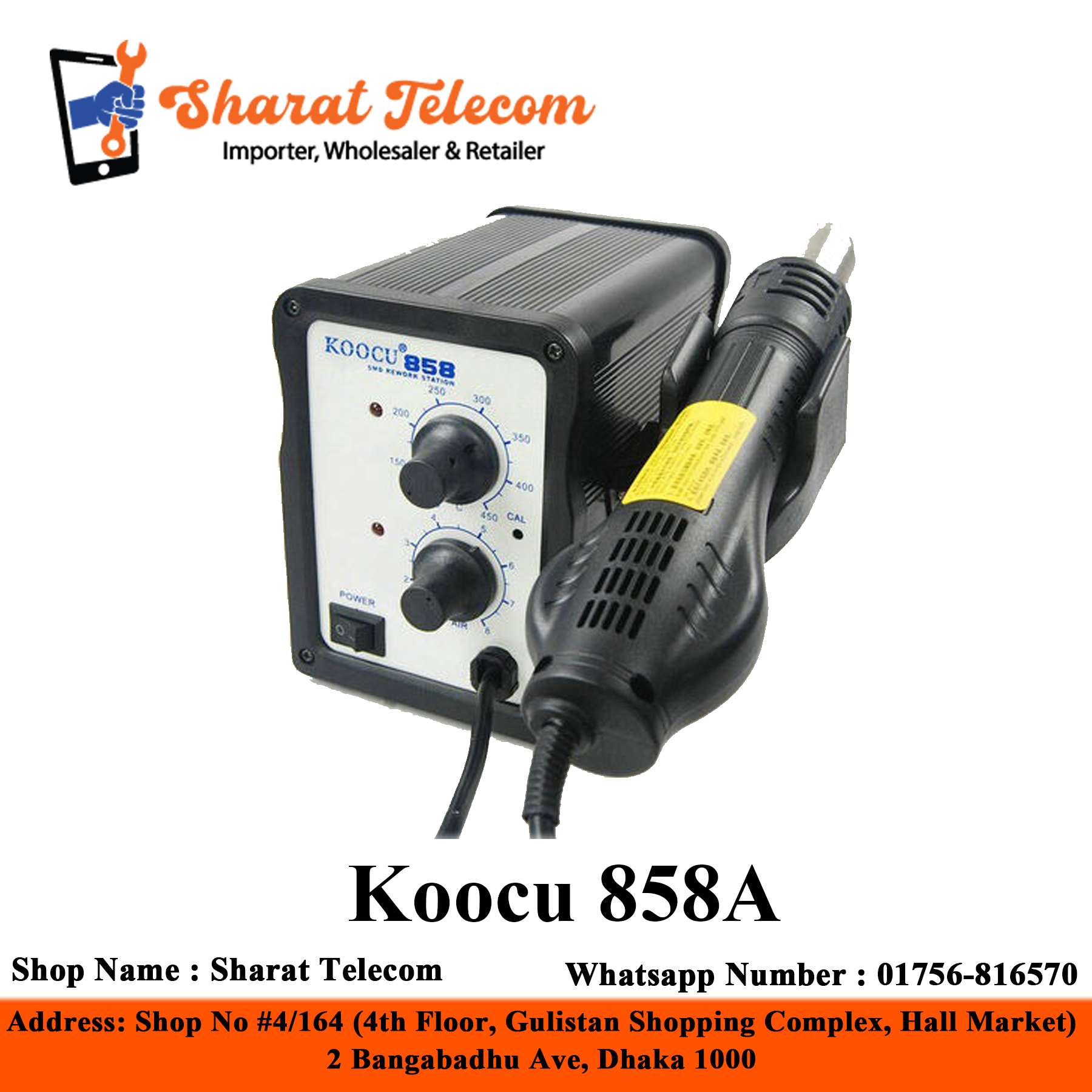 Analog Koocu 858A Soldering Station Multifunction Hot Air Temperature range 100 ~450 700W