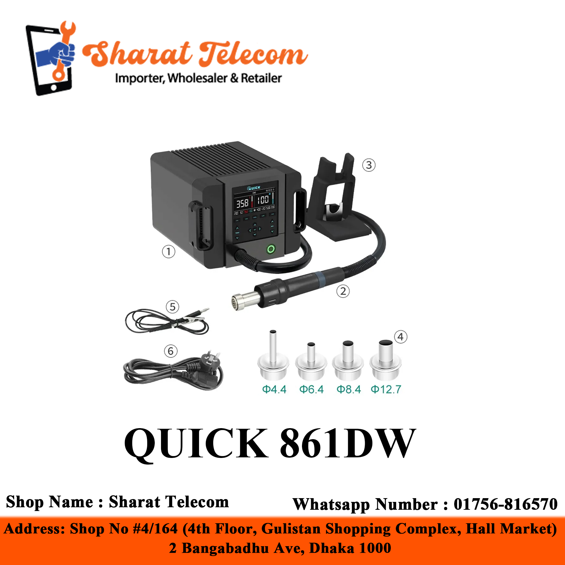 QUICK 861PRO Soldering Station Intelligent Original Digital LCD Display 1300W