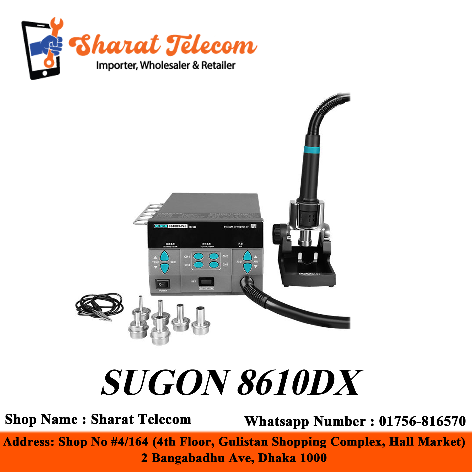 SUGON 8610DX Hot Air Rework Station LED Digital Display 1000W emperature Adjustable