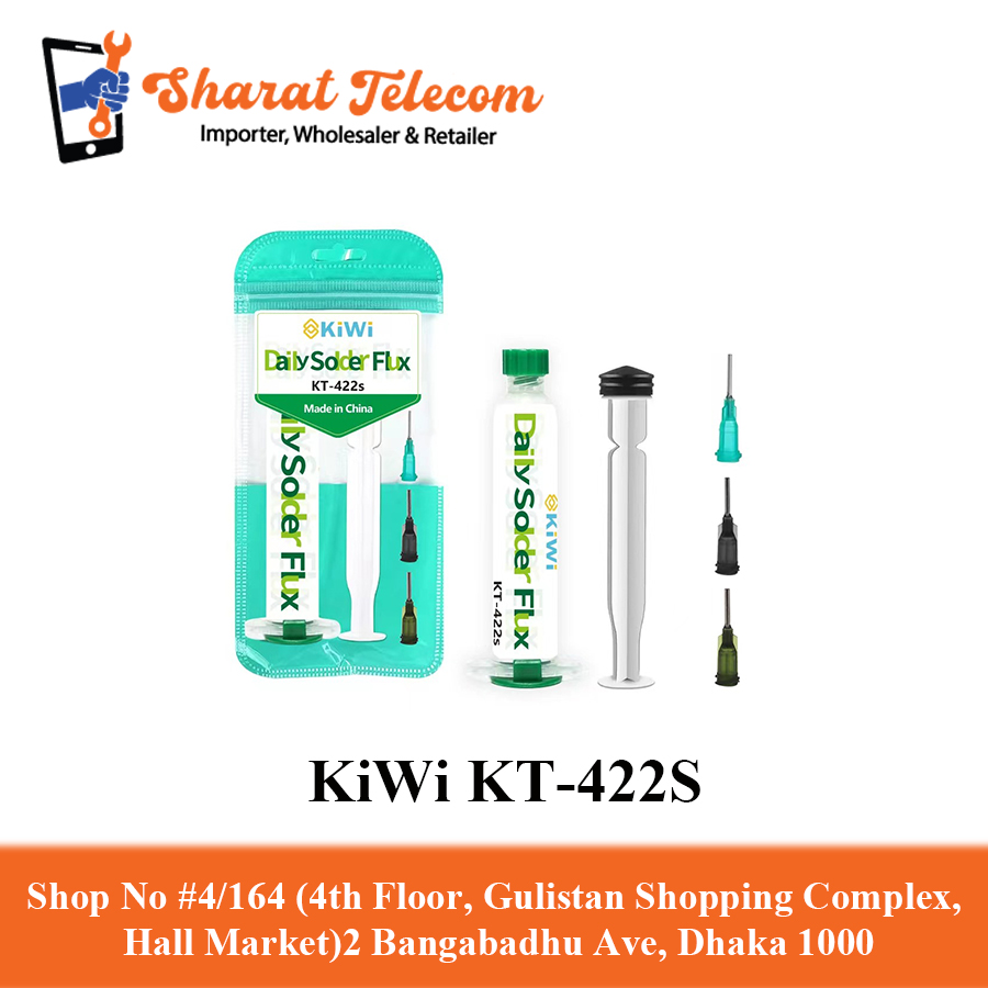 KiWi KT-422S Liquid Soldering Flux Paste Syringe oil BGA Rework (10cc)