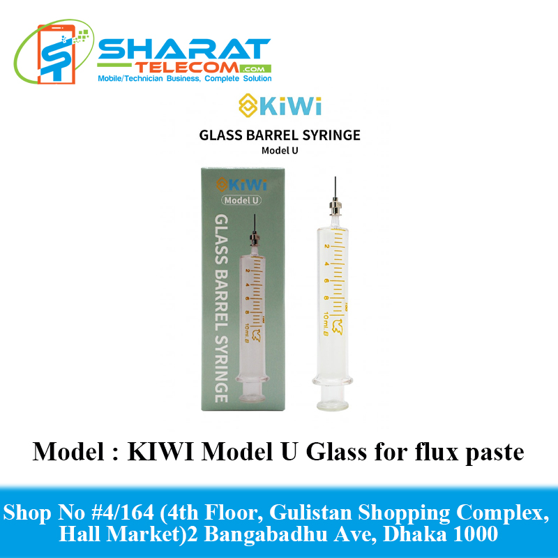 kiwi Model U Glass Syringe for flux paste