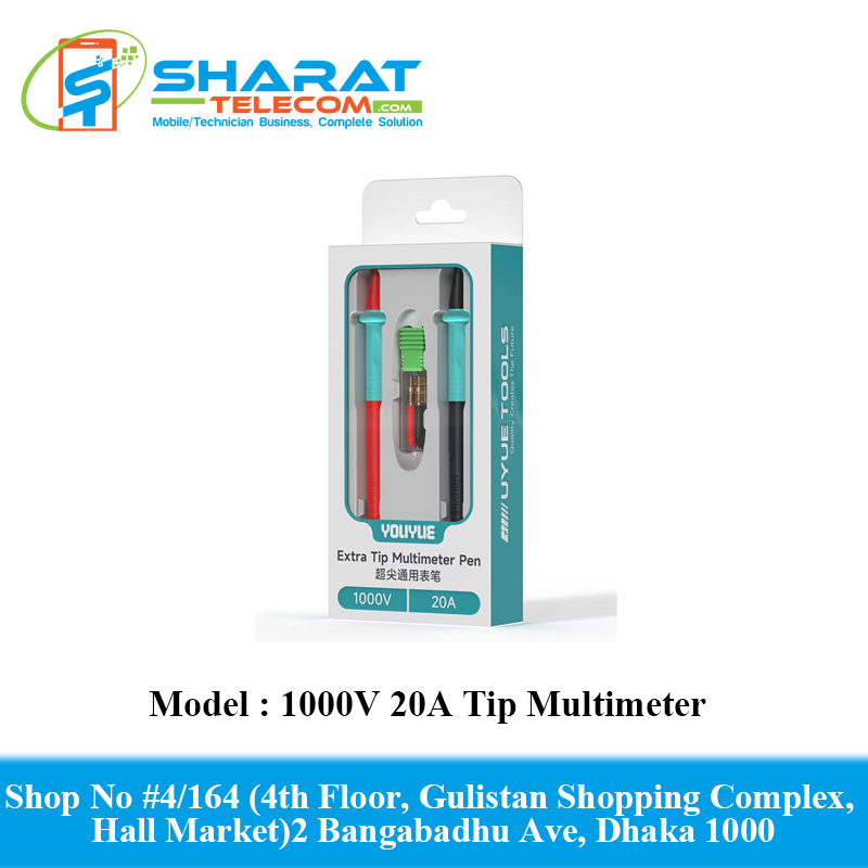 1000V 20A Tip Multimeter Electrical Alligator Clip Probes Pointed Needle Type