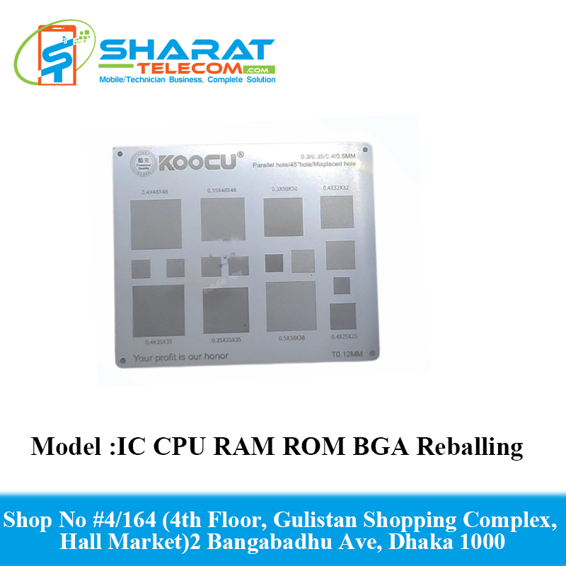 IC CPU RAM ROM BGA Reballing Stencils Tin Plate Koocu Master Series Power Heated BGA Repair Tools