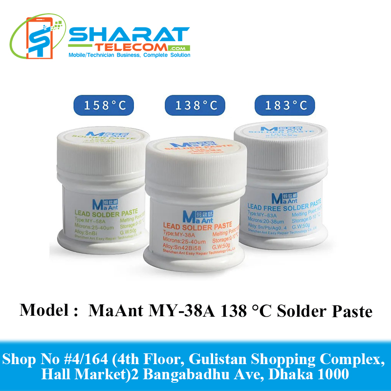 MaAnt MY-38A 138*C 50g BGA Solder Paste Soldering Tin Flux Low-Temperature For Mobile Phone Repair