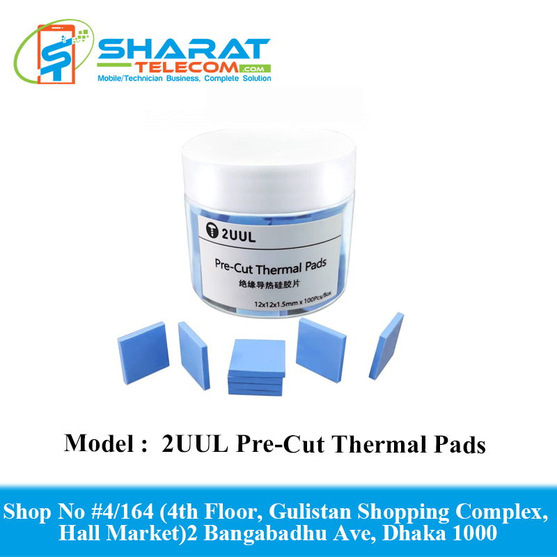 2UUL Pre-Cut Thermal Pads 12x12x1.5mm Silicone Heat Sink Conducting Silica Gel Sheet tools