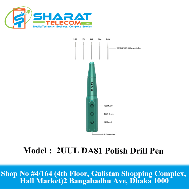2UUL DA81 Chargeable Polish Drill Pen For Mobile Phone Repair