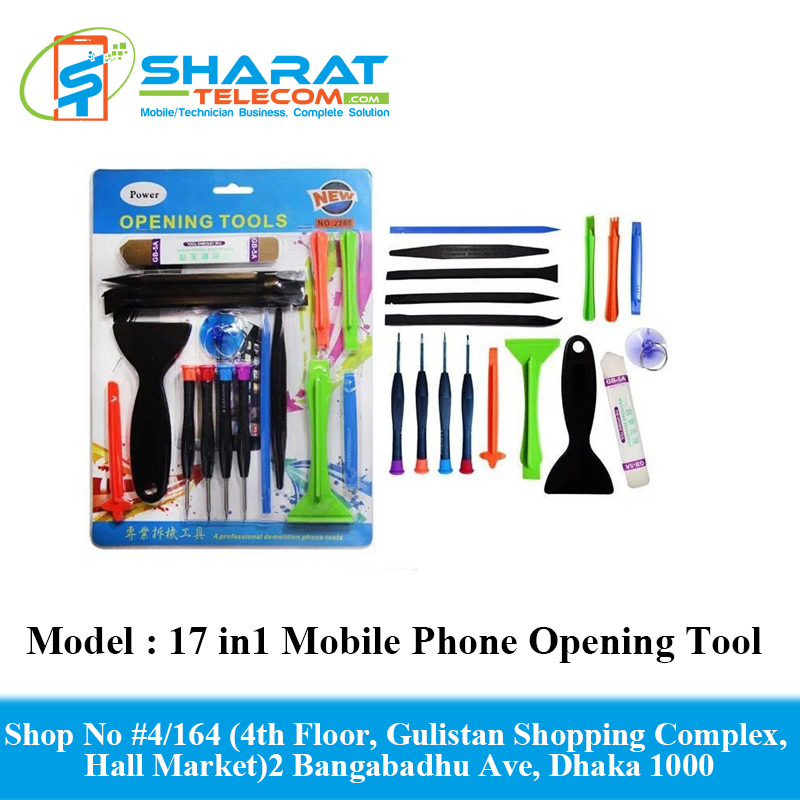 17 in 1 Set Universal Laptop & Mobile Phone Opening Tool with Spudgers, Pry Bars & Precision Screwdrivers