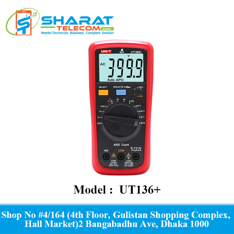 UT136+ Auto-Ranging Digital Multimeter  RMS Tester Handheld