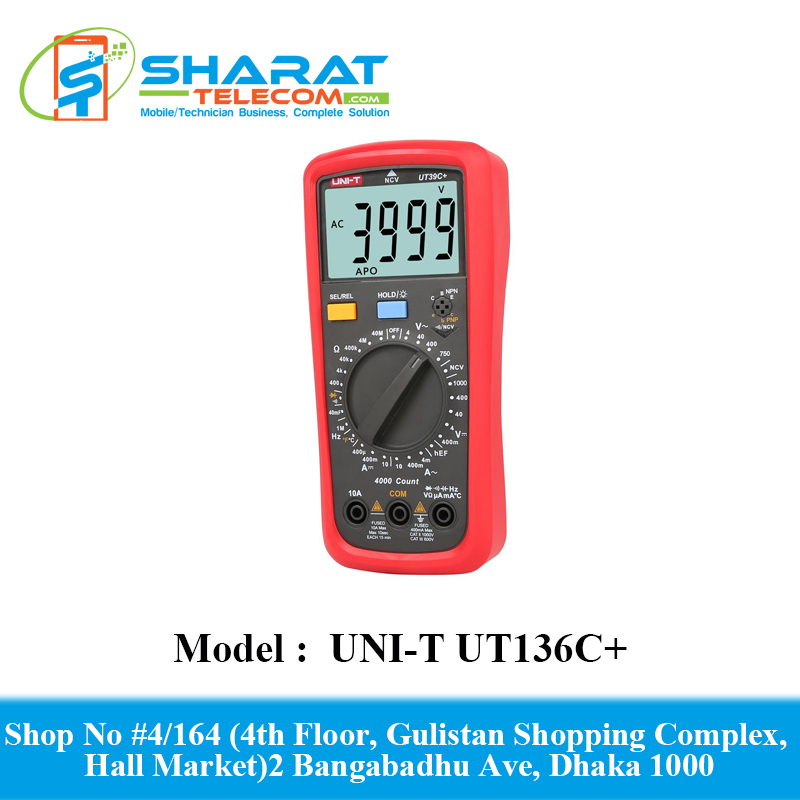 UNI-T UT136C+ 1000V 10A Auto Power Off AC DC Voltage Digital Multimeter