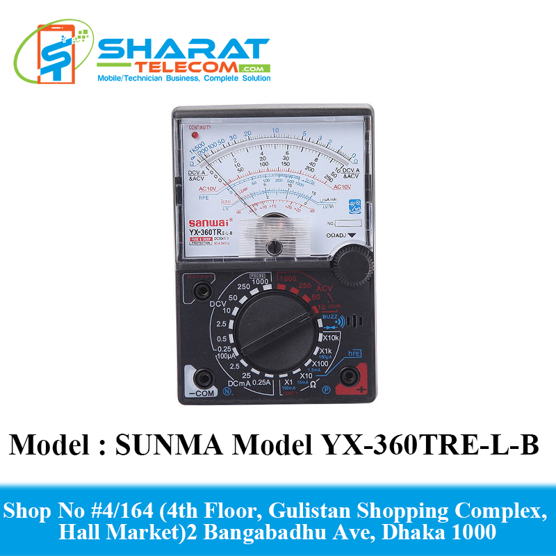 SUNMA Model YX-360TRE-L-B AC DC Measure ICEO HFE With Analog Multimeter In Box