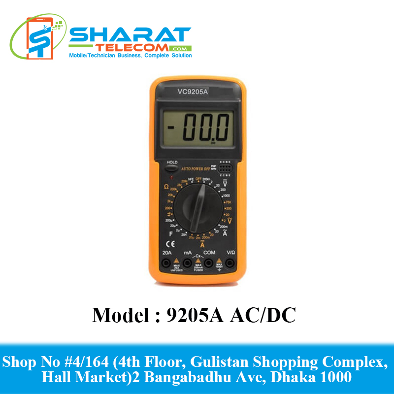 9205A AC/DC Ammeter Voltmeter Ohmmeter Resistance LCD Digital Multimeter