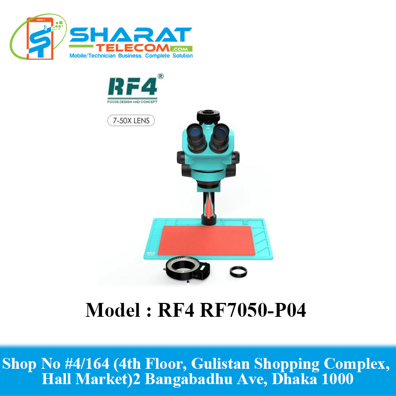 RF4 RF7050-P04 3D Continuous Zoom With 4K Camera 7X~50X TRINOCULAR STEREO MICROSCOPE