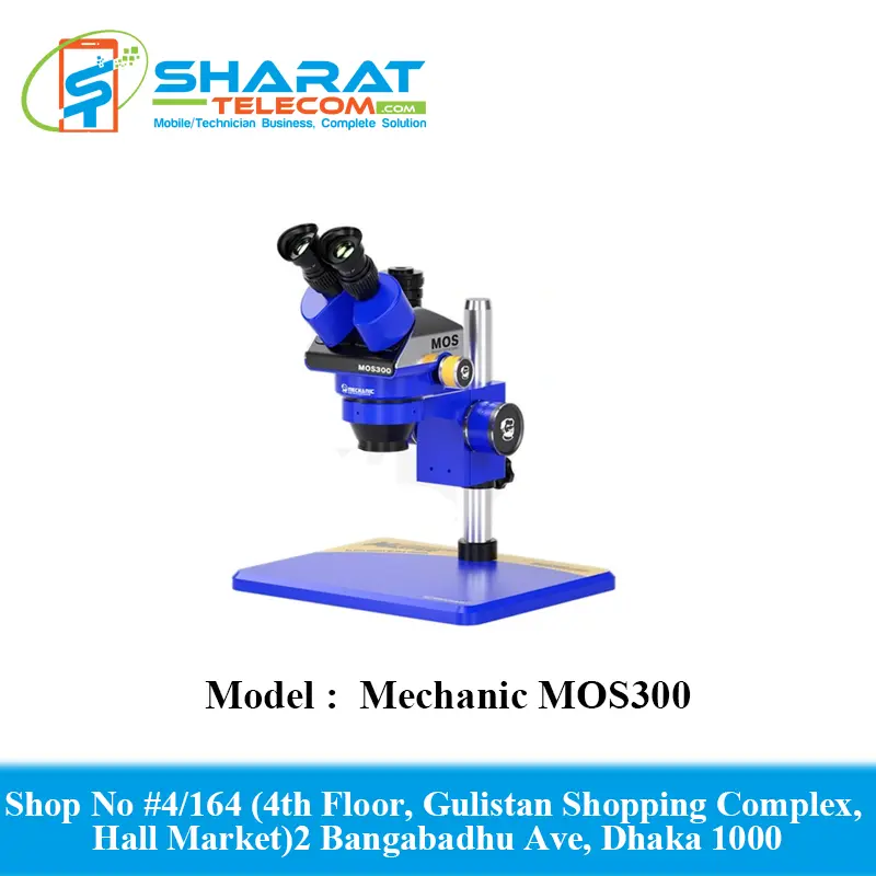 Mechanic MOS300 360° Rotate HD Stereo Trinocular Binocular Microscope 6-45x With B11 Big Base