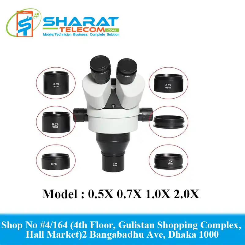 0.5X 0.7X 1.0X 2.0X bjects Lens Microscope Camera Trinocular Stereo Zoom