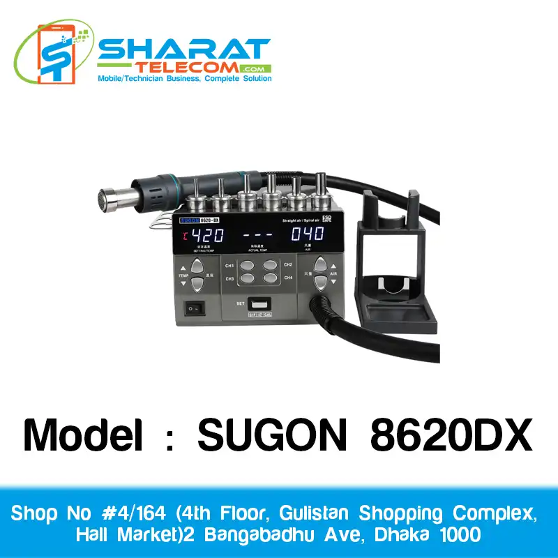 SUGON 8620DX Hot Air Rework Station 1300W Temperature Control BGA With Handle Solder