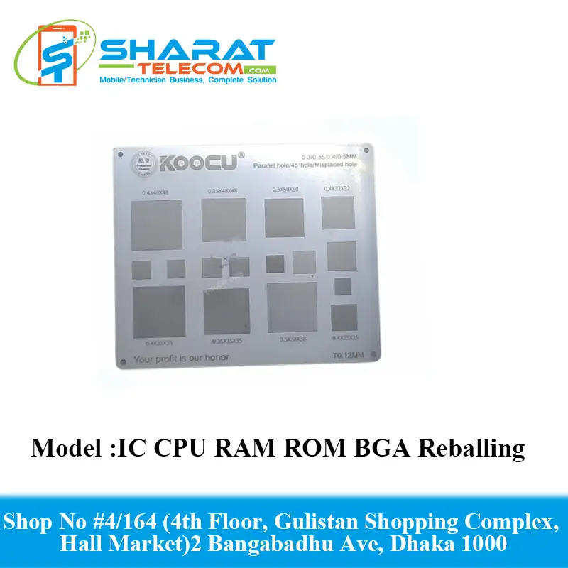 IC CPU RAM ROM BGA Reballing Stencils Tin Plate Koocu Master Series Power Heated BGA Repair Tools
