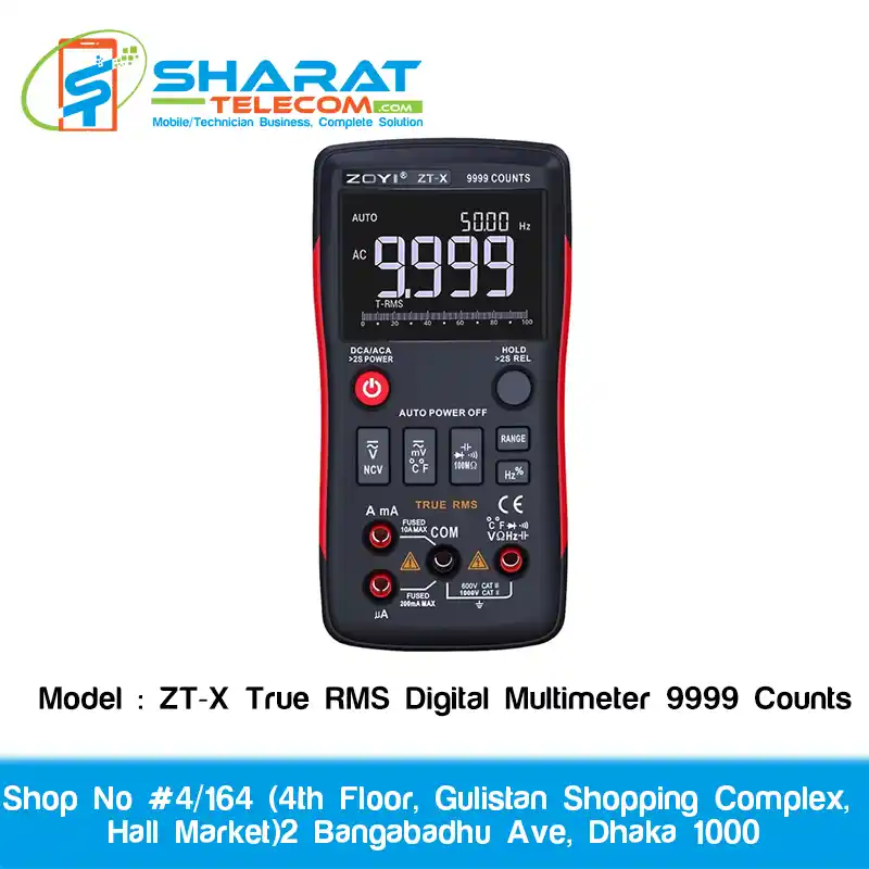 ZT-X 9999 Counts True RMS Multimeter with Triple Display