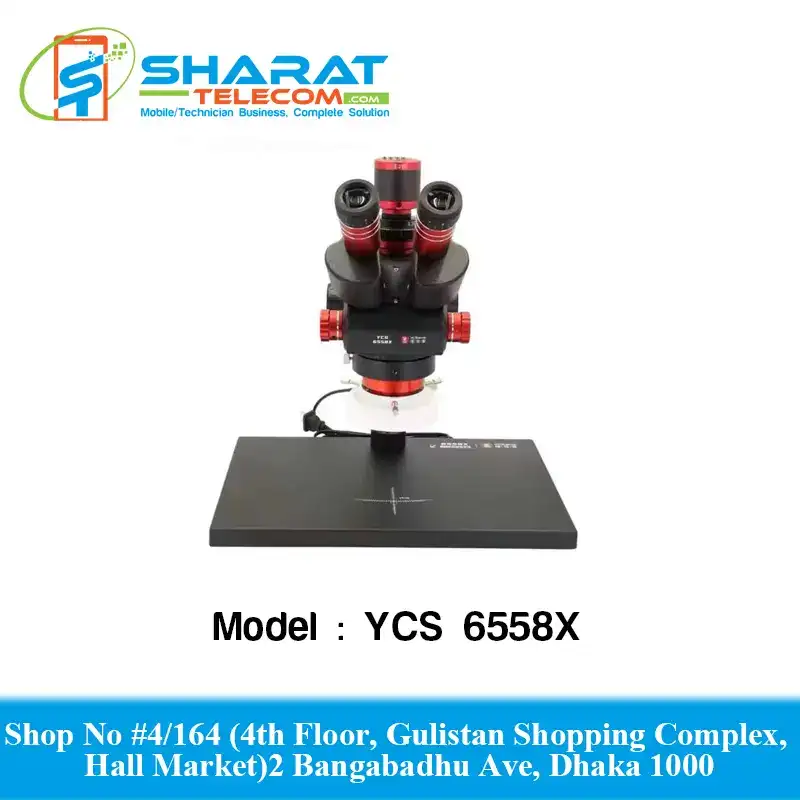YCS 6558X Trinocular Microscope 6.5-58X High Quality Camera- Sharat Telecom