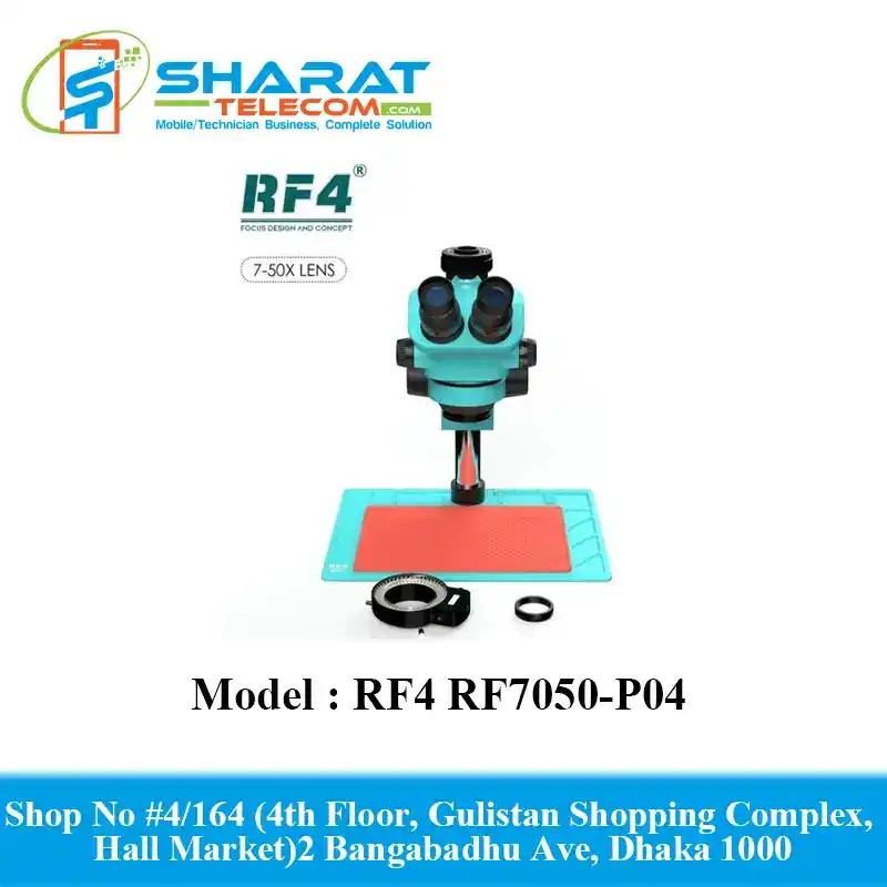 RF4 RF7050-P04 3D Continuous Zoom With 4K Camera 7X~50X TRINOCULAR STEREO MICROSCOPE