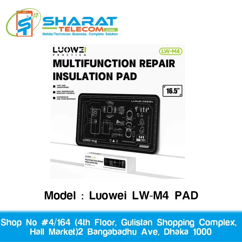 Luowei LW-M4 Multifunction Silicone Repair Pad 15.6" | Phone Motherboard Work Mat for Mobile Repair | Heat-Resistant Insulation Pad for Electronics